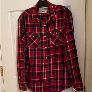 Urban Pipeline Red and Black Plaid Casual Shirt
